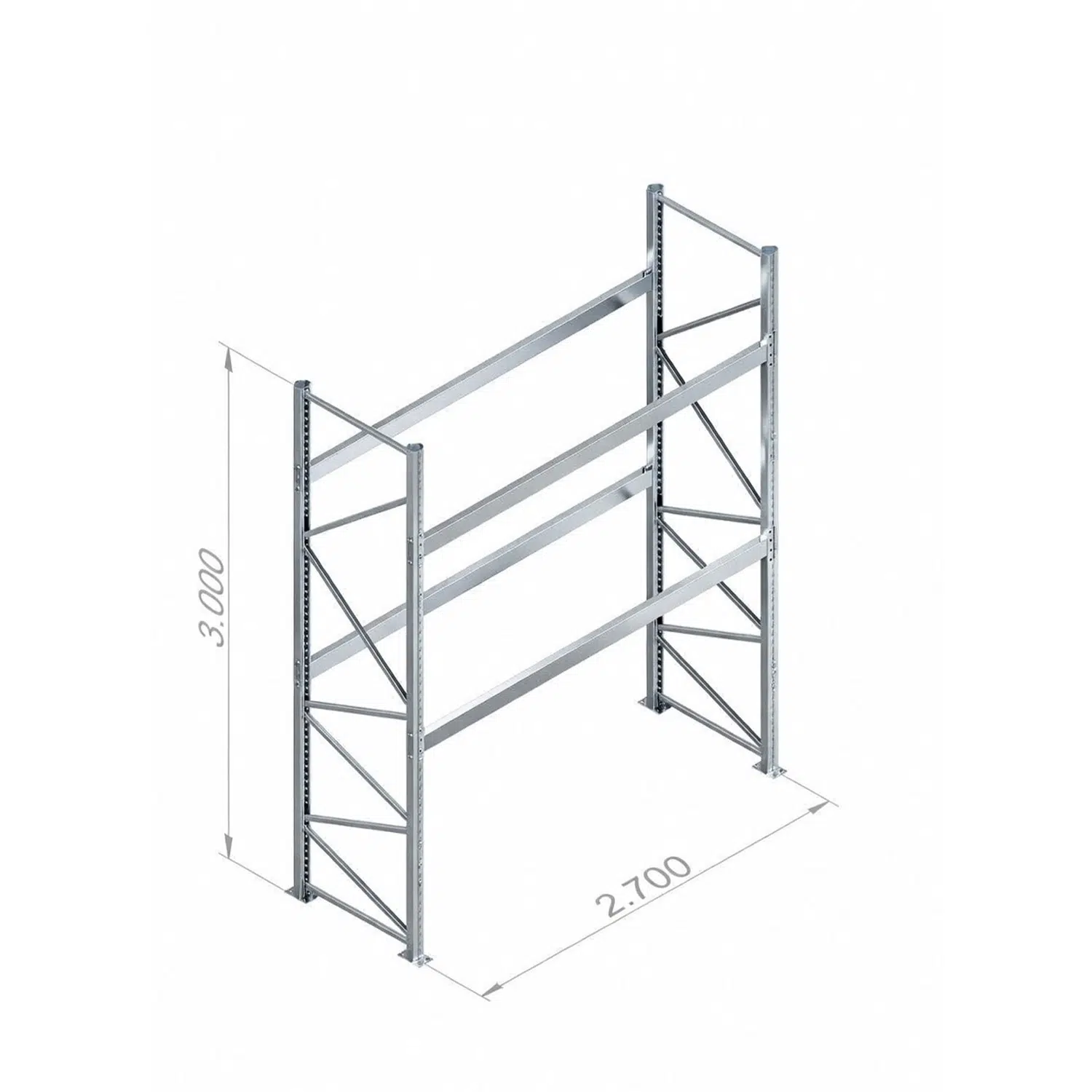 Pallet Racking H3000 x L2700 – 1 Module - Image 1