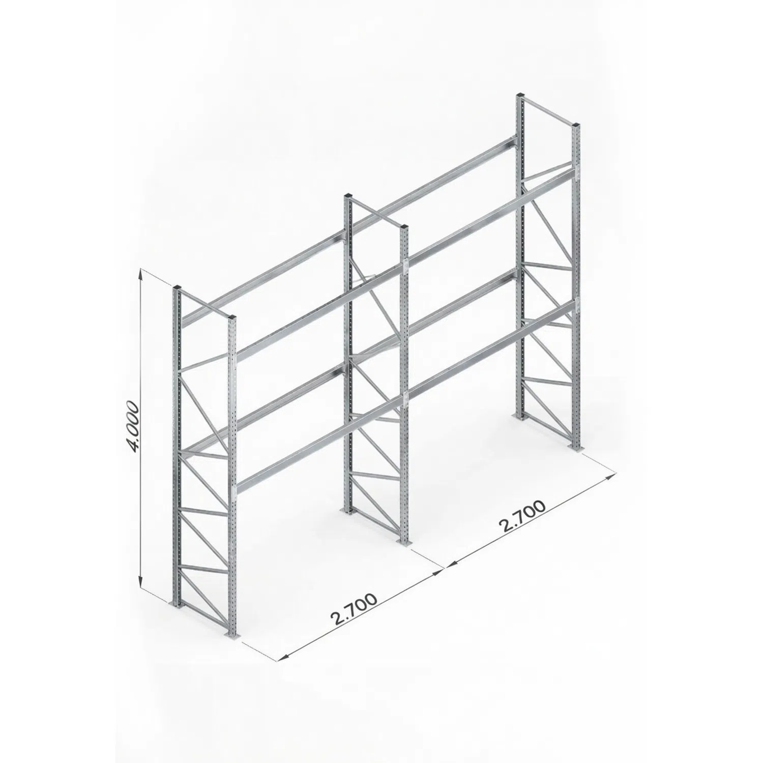 Scaffalatura Portapallet H4000 x L2700 – 2 moduli - immagine 1